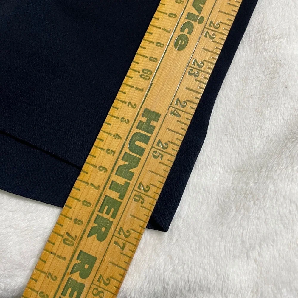 Tory Burch Pants Womens 8 Navy Blue Button Ankle Tab Cropped Tailored Trousers